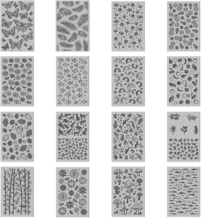 CHGCRAFT 16 Sheets 16 Styles Animals Dandelions Polymer Clay Texture Mat - Image 8