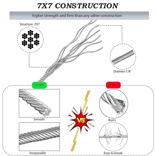 1/8" Wire Rope | 165FT Stainless Steel Cable - Image 3