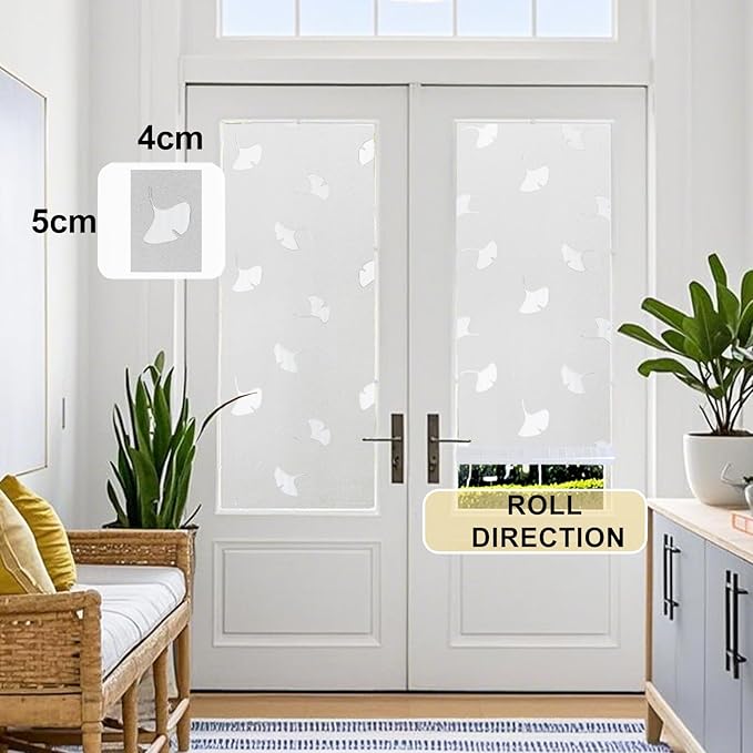 Window Privacy Film Decorative for Front Door, Bathroom Static Cling Stained - Image 5
