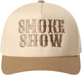 MIRMARU Two-Tone Vintage Canvas Trucker Hats for Men & Women, Adjustable Size Baseball Caps with Trendy Embroidered Design