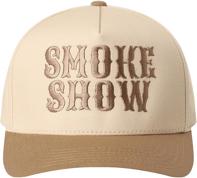 MIRMARU Two-Tone Vintage Canvas Trucker Hats for Men & Women, Adjustable Size Baseball Caps with Trendy Embroidered Design