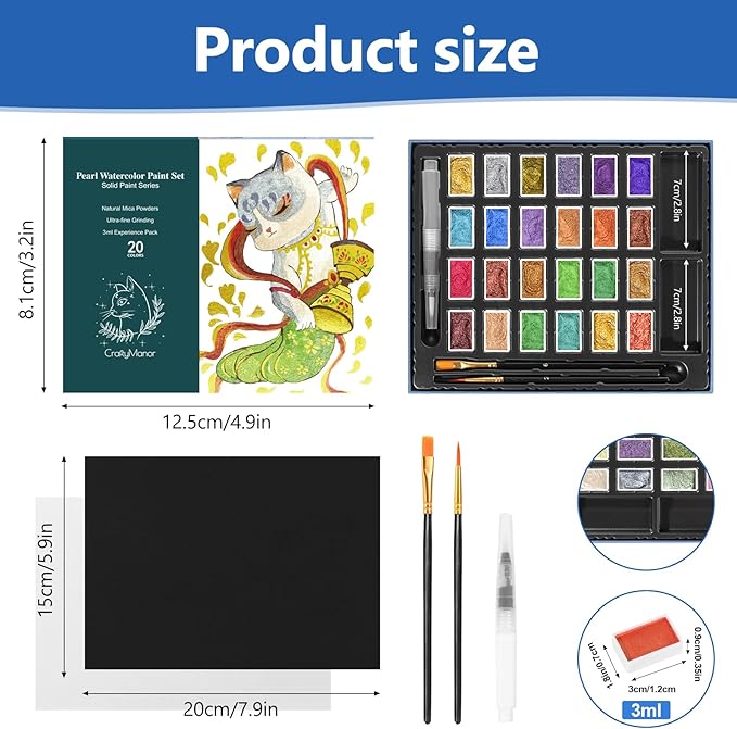 3ml Glitter Watercolor Paint Set - Image 2