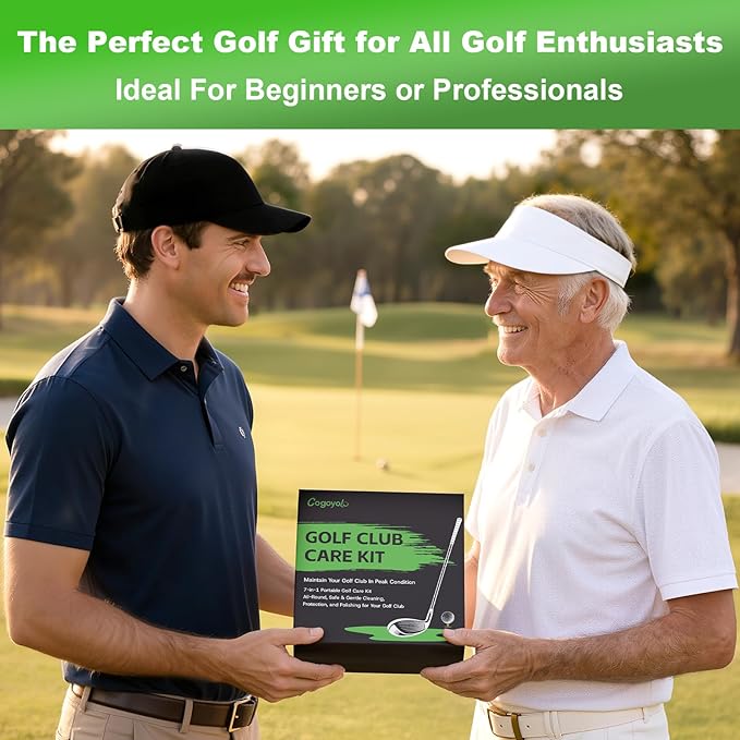 Pro Golf Club Care Kit with Golf Club Cleaner,Polish,Brush,Grip Cleaner,Golf Club Cleaning Kit Golf Accessories for Men, Golf Gifts for Golfers