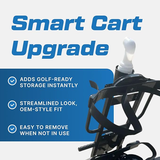 Evolution D5 Ranger & D5 Maverick Golf Bag Holder Bracket Attachment - No Drilling Assembly for 4 Passenger & 6 Passenger Carts - Durable Golf Bag Mount Compatible Golf Carts | Black