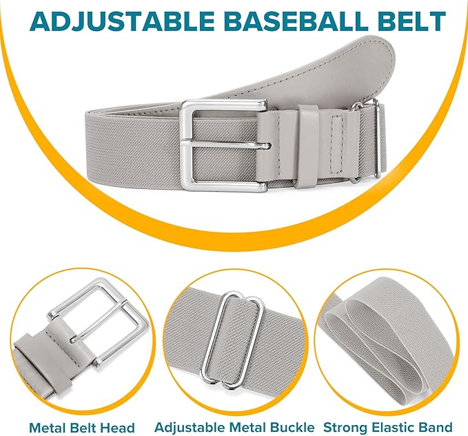 Baseball Socks and Belt Combo for Youth Adult - Softball Sock and Belt for Boys and Girls (2 Pairs of Socks & 1 Belt)