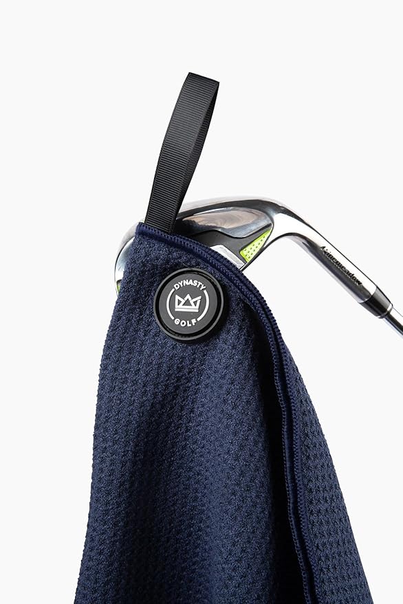 Dynasty Golf Magnetic Golf Towel, 17" x 12.5" Waffle Microfiber Golf Towel with Magnet for Ball and Club Cleaning, Quick Pickup During Play