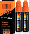 SILENART Orange Chalk Markers 2 Pack -15mm Jumbo Wide Thick Tip Auto Car Markers by SILENART-THEARTOFSILENCE