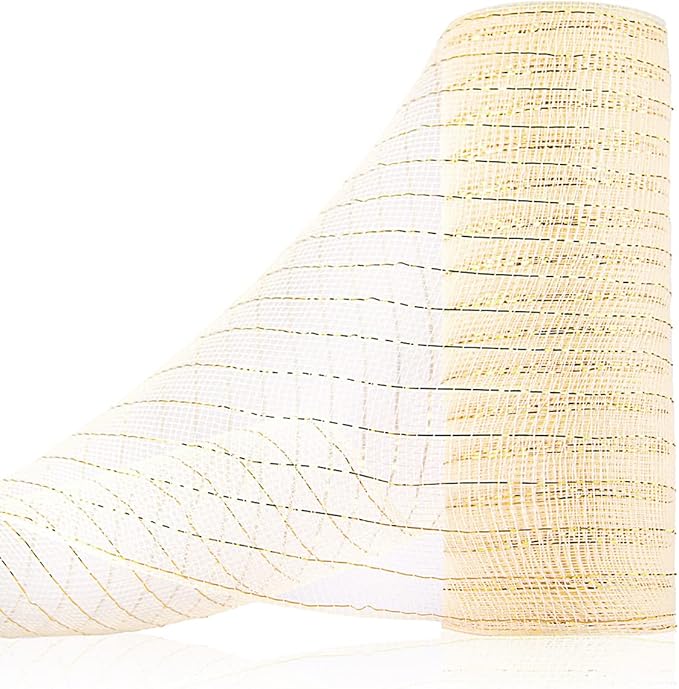 Anivia Deco Mesh Ribbon, 10inch x 30 Feet Each Roll Metallic Foil Mesh Ribbon by Anivia