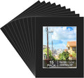 Prudiut 15 Pack 11x14 Black Picture Mats, Frame Mattes by Prudiut