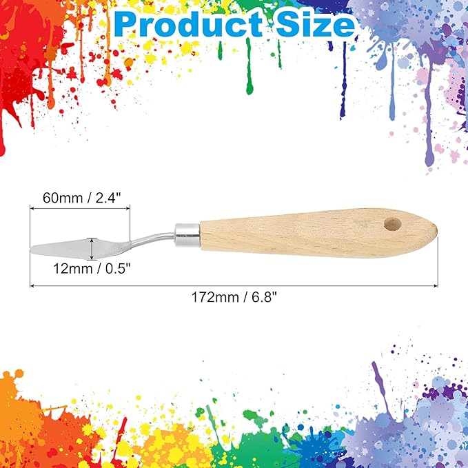 PATIKIL Art Spatula, No.4 12mm Stainless Steel Flexible Palette Knife Painting - Image 2