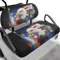 Yewatlles 250th Eagle Golf Cart Seat Covers 2 Piece Set Universal Golf Cart Seat and Backrest Covers Funny Golf Cart Accessories for Women Men Easy to Install
