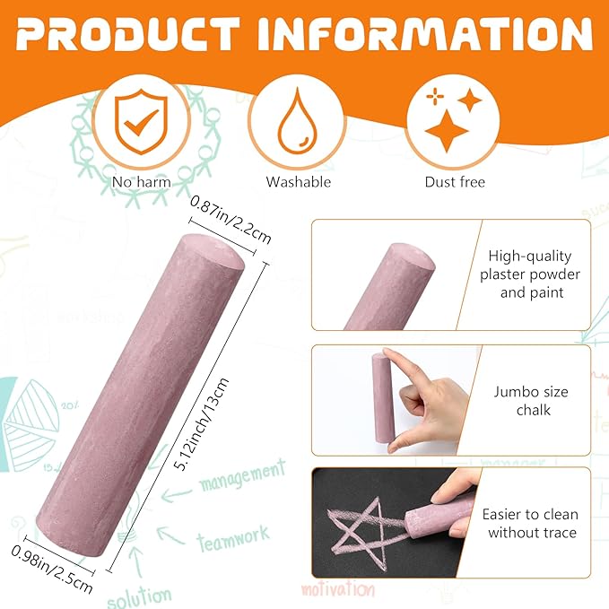 20 Pcs Sidewalk Chalks for Kids Non Toxic Jumbo Chalk for Party Gift Outdoor - Image 2