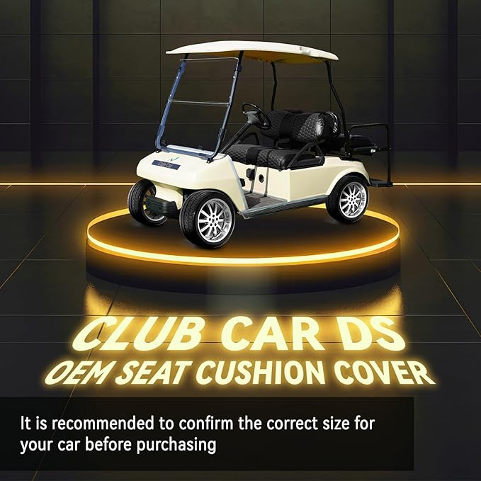 Golf Cart Seat Covers for EZGO TXT Club Car DS Gas or Electric OEM Regular Seat Cushion, No Staple, Golf Cart Vinyl Replacement Seat Cover