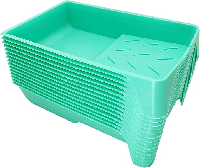 4 Inch Paint Tray, 15 Pack Plastic Paint Roller Tray, Heavy Duty Disposable by Hubaow