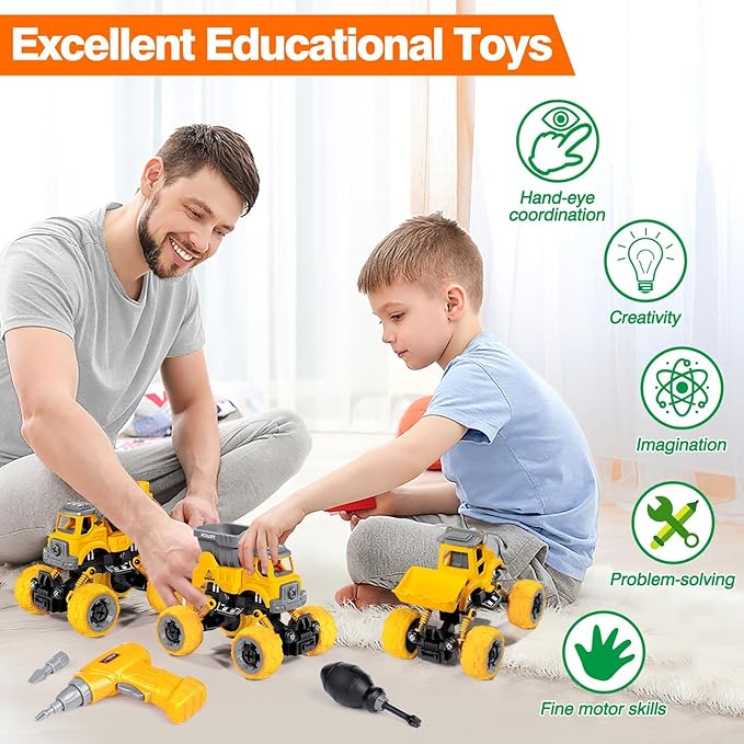 LUDILO 4PCS Take Apart Toys for 4 Year Old Boys Construction Toys - Image 5