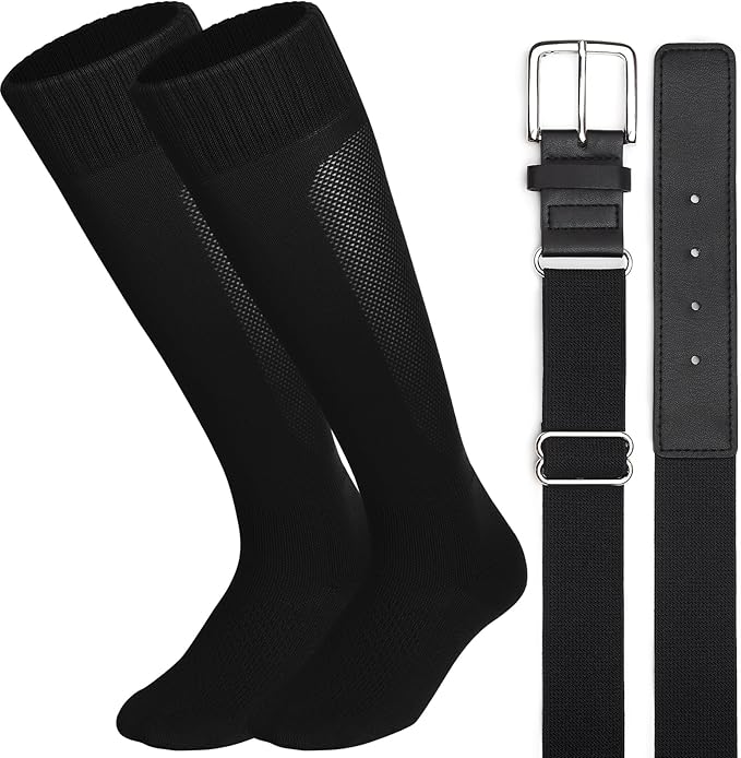 Baseball Socks and Belt Combo for Youth Adult Softball Sock Belt for Boys and Girls