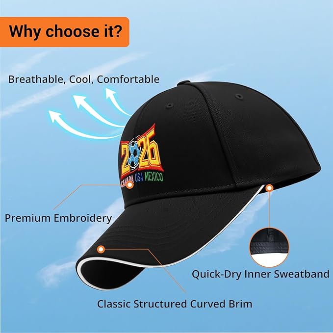 Embroidered Baseball Cap for Men Women, Breathable Cotton Adjustable Hat, Various Patterns for Casual Daily Outfits