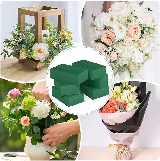 6 Pcs Floral Foam Blocks for Flower Arrangement, Wet and Dry Green Floral Foam - Image 7