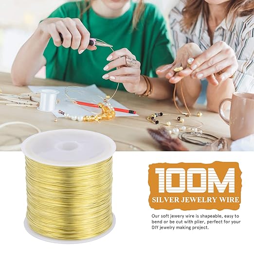 28 Gauge Craft Wire Jewelry Wire 100M/0.3mm Gold Plated Thin Brass Wire Soft - Image 2