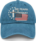 US 250th Anniversary Hat, Patriotic Embroidered Cap, 1776-2026 Freedom Celebration, 250 Years American History Gift Patriots