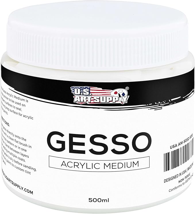 U.S. Art Supply White Gesso Primer by USArtSupply