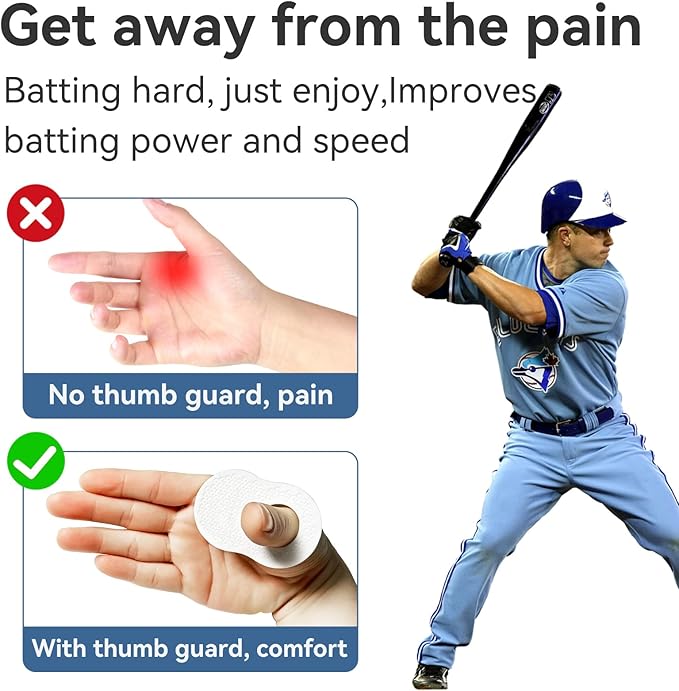 2 Pack Baseball Thumb Guard for Pro Batters, Hitter Swing Training Aid, Thumb Guard Baseball & Softball Baseball Batting Grip Baseball Accessories Baseball Training Equipment Reduce Bat Sting