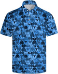 HUURAY Funny Golf Polos for Men Funny Print Short Sleeve Shirts Quick Dry Polo Shirts Hawaiian Shirt Performance Golf Outfits