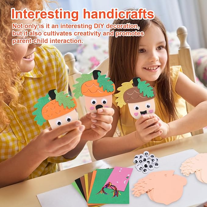 Fennoral 12 Pack Fall Crafts for Kids Make You Hazelnut Foam Stickers DIY - Image 2
