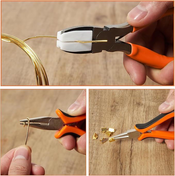6PCS Jewelry Pliers Set with Acrylic Pallet, Needle Nose Pliers, Wire Cutters - Image 6