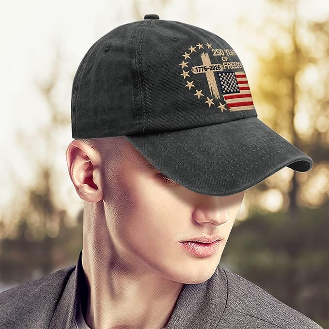 US 250 Years Freedoms 1776-2026 250th Birthday Embroidered Hats Garde Cap for Him