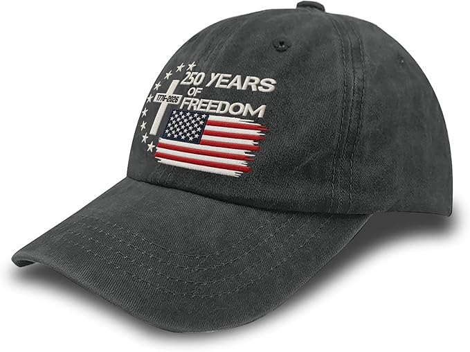 US 250th Anniversary Hat, Patriotic Embroidered Cap, 1776-2026 Freedom Celebration, 250 Years American History Gift Patriots