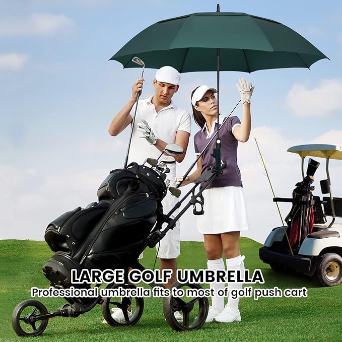 ZOMAKE Golf Umbrella Windproof, Extra Large Oversized Heavy Duty Double Canopy for Rain, Sports Games & Push Cart(51/54/62/68/72Inch)