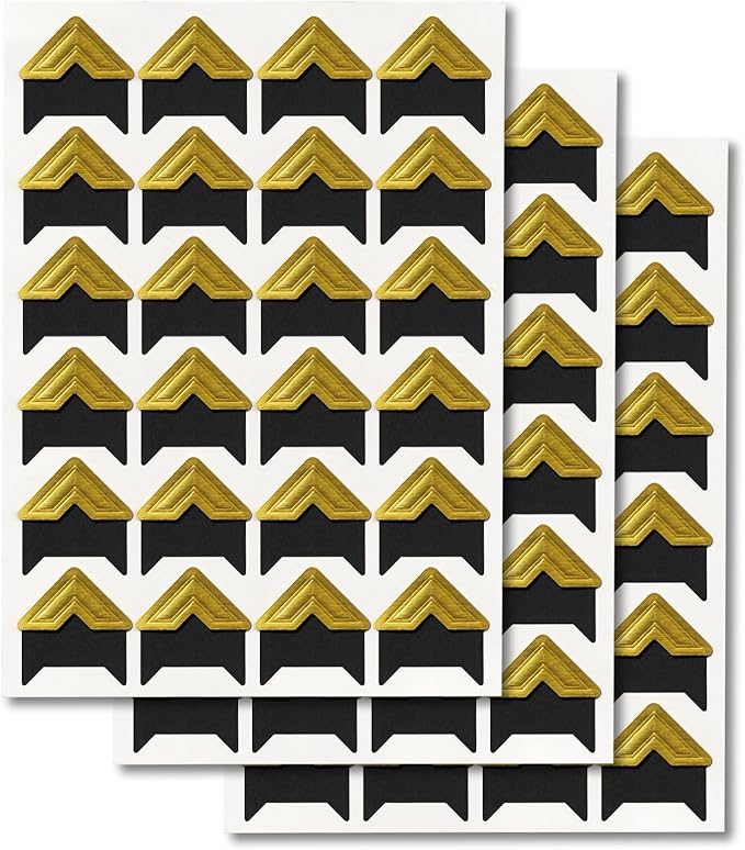 GOONAVI 15 Sheets 360 Pcs Gold On Black Acid-Free Photo Corners Mounting Self by GOONAVI