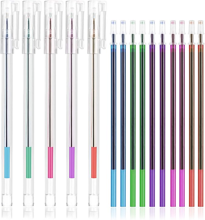 iNee 5 Colors Extra Fine Tip Water Erasable Fabric Marking Pen by iNee