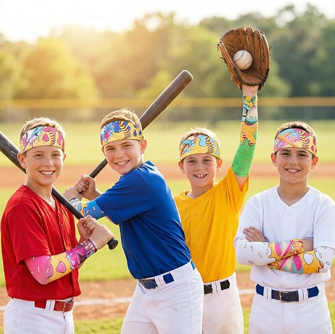 ramede Baseball Ice Cream Drip Party Favors Ice Cream Arm Sleeves Baseball Headbands Team Stuff Gift