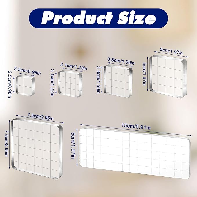 6 Pcs Acrylic Stamp Block Acrylic Blocks - Image 2