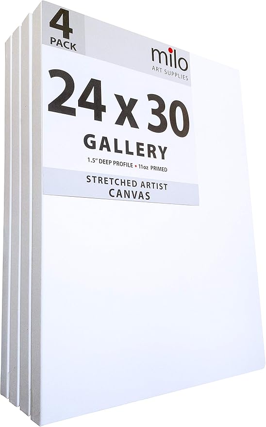 milo Stretched Artist Canvas | 24x30 inches | 4 Pack | 1.5” inch Thick Gallery by milo
