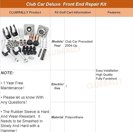 Club Car Precedent Deluxe Golf Cart Front End Repair Kit 2004-Up