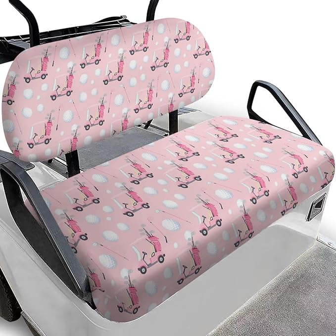 Yewatlles Pink Golf Graphic Golf Cart Seat Cover, Golf Cart Seat Towel Blanket Suitable for All 2-Seater Carts, Golf Cart Seat Towel Golf Cart Seat The Seat Clean