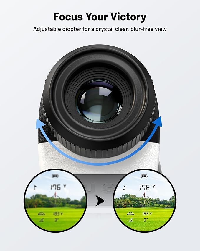 Golvia 30 Golf Range Finder 1200 Yards, 7X Magnification, Rangefinder with Slope On/Off, Flag Lock Vibration, Range Finder Golf Magnetic, USB-C Rechargeable