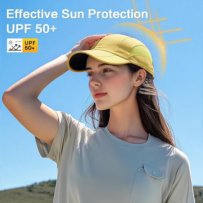 HH HOFNEN Quick Dry Baseball Cap Unstructured Running Cap Water-Resistant UPF 50+ Mesh Golf Sun Hats for Men Women