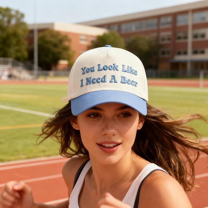 Hat Funny Embroidered Trucker Hat Adjustable Two Tone Snapback Canvas Baseball Cap for Womens