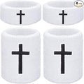 Cross Wrist Bands Bicep Bands Christian Arm Absorbent Sweat Wristbands Baseball Accessories Cross Sports Wristband for Football Baseball Sports Activities