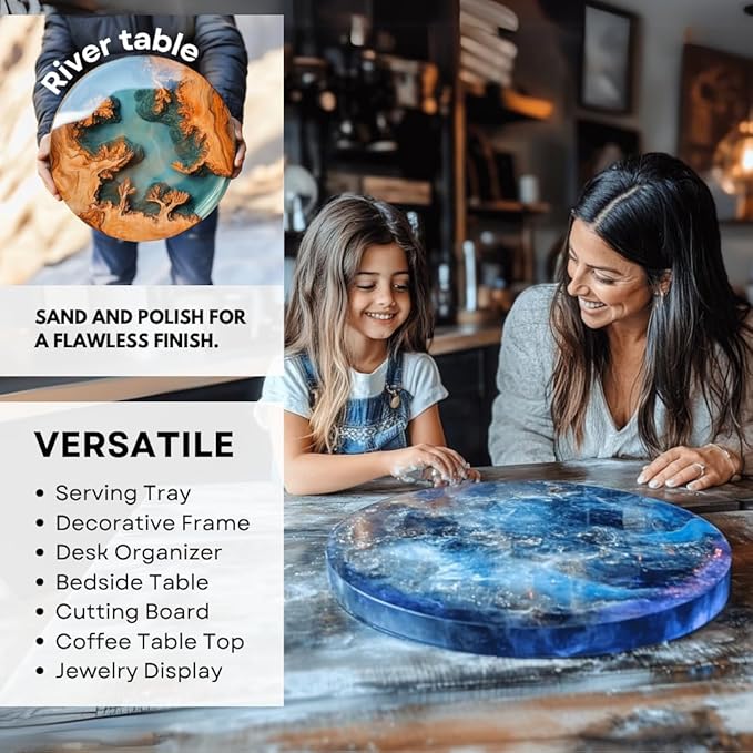 Alaskey® Premium Round Resin Table Silicone Mold 10"x2" | Durable, No Seal - Image 5