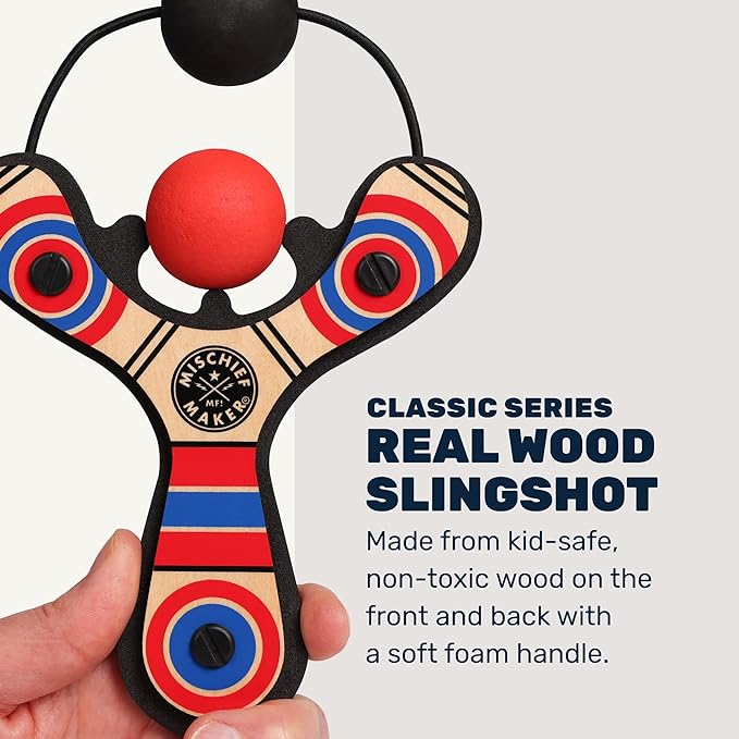 Mighty Fun! - Mischief Maker® Wooden Slingshot - Classic Series - Real Wood - Image 3