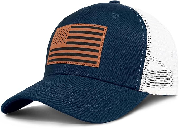 American Flag Trucker Hat - Snapback Hats for Men Women Baseball Cap - Breathable Mesh & Adjustable Fit for Casual Wear