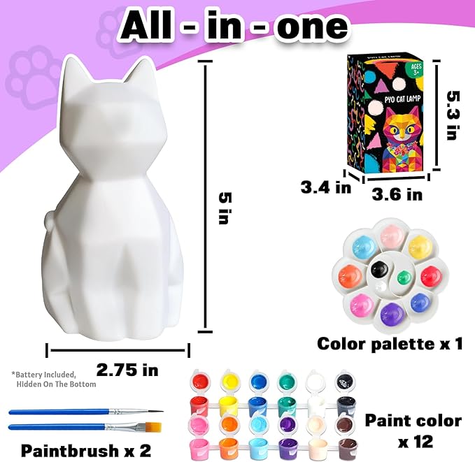 FUNZBO Paint Your Own Cat Lamp Kit - Image 2