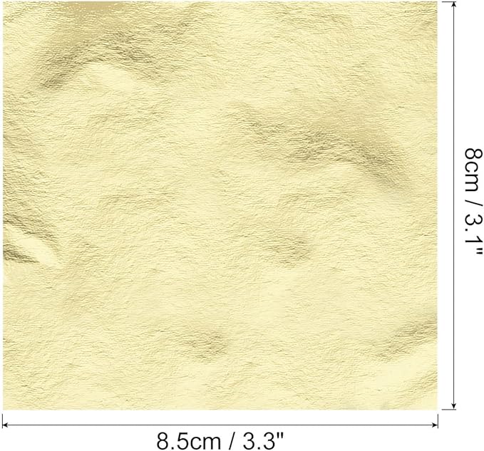 MECCANIXITY Gold Leaf Foil Sheet, Light Silver Leaf Papers, 3.3 x 3.1inch - Image 2