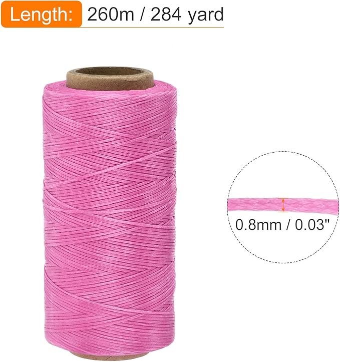 MECCANIXITY Waxed Thread, 284 Yard 0.8mm 150D Flat Wax Thread Polyester Waxed - Image 2