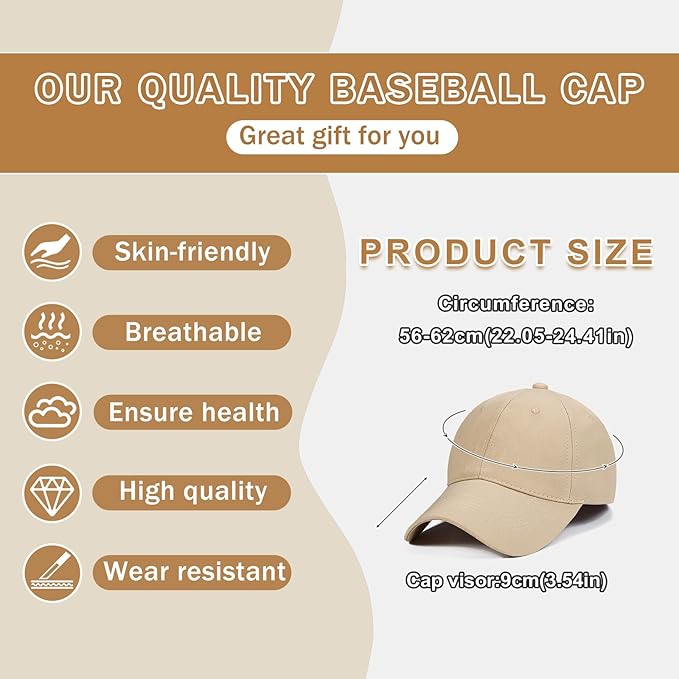 6Pack Unisex Vintage Washed Cotton Baseball Cap Soft Unconstructed Plain Blank Adjustable Size Dad Hat